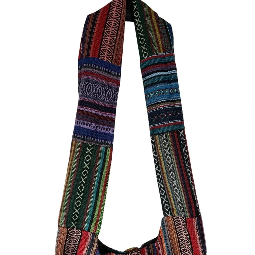 Kathmandu NWT Boho Patchwork Multi-Color Sun Crossbody Shoulder‎ Bag Hippie Chic